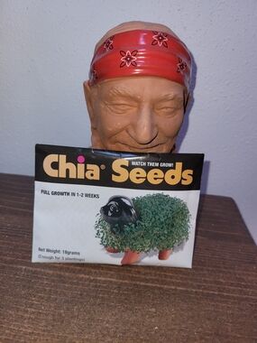 Chia Seeds Small Pet Planter – Red Bandana Accent